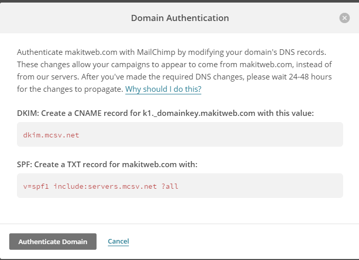 How to verify domain in MailChimp