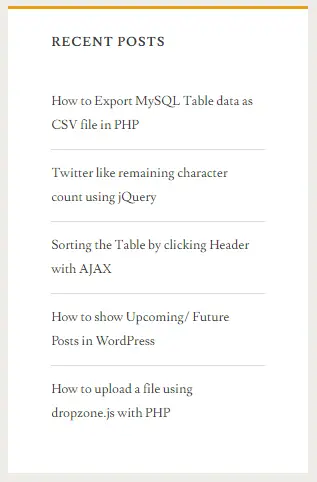 Easily add Thumbnail to the Recent Posts - WordPress