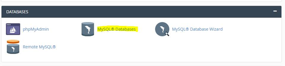 Open MySQL databases page from cPanel