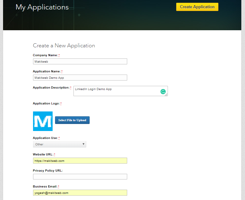 Login with linkedin javascript