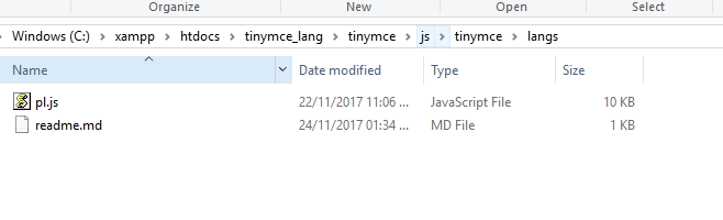 How to change language in TinyMCE editor