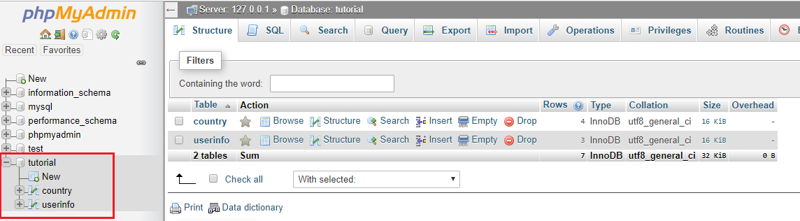 View Database thats needs to export in phpMyAdmin