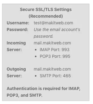 Detalhes de SMTP no cPanel