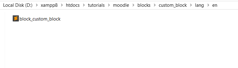 Moodle custom block language file