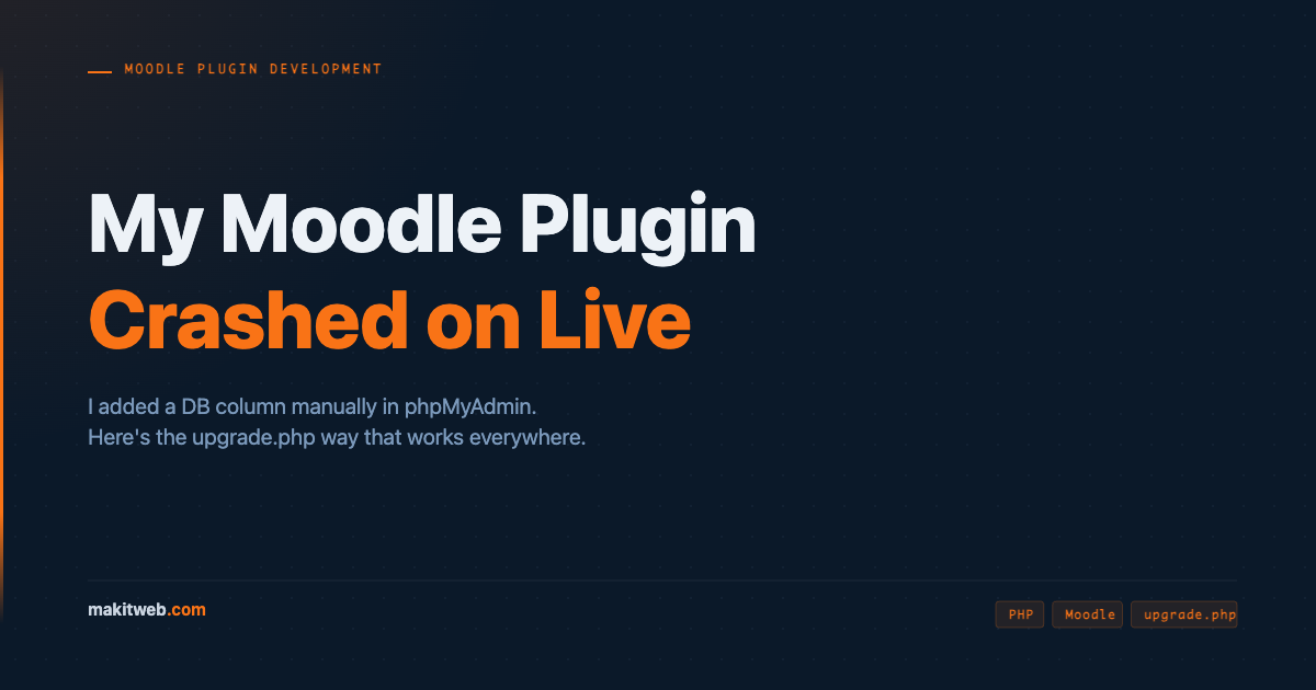 Moodle plugin database upgrade - upgrade.php and version.php diagram